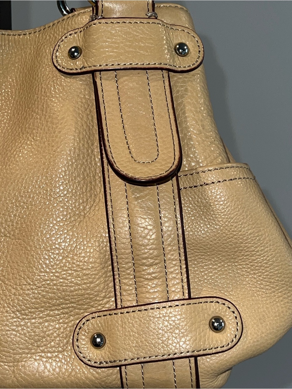 Tignanello Genuine Leather Shoulder Tote – Beige - Picture 3 of 11